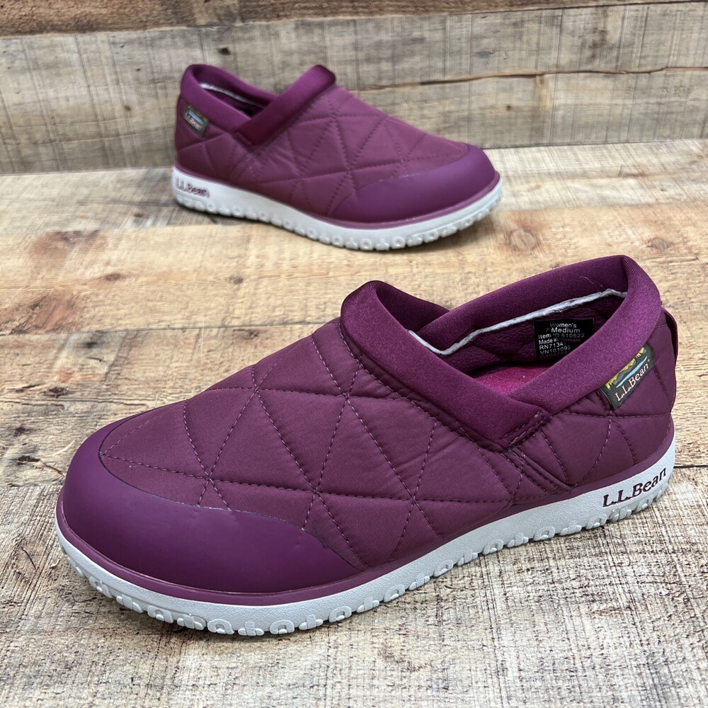 LL Bean Womens Purple Quilted Slip On Comfort Shoes Size 7 Medium